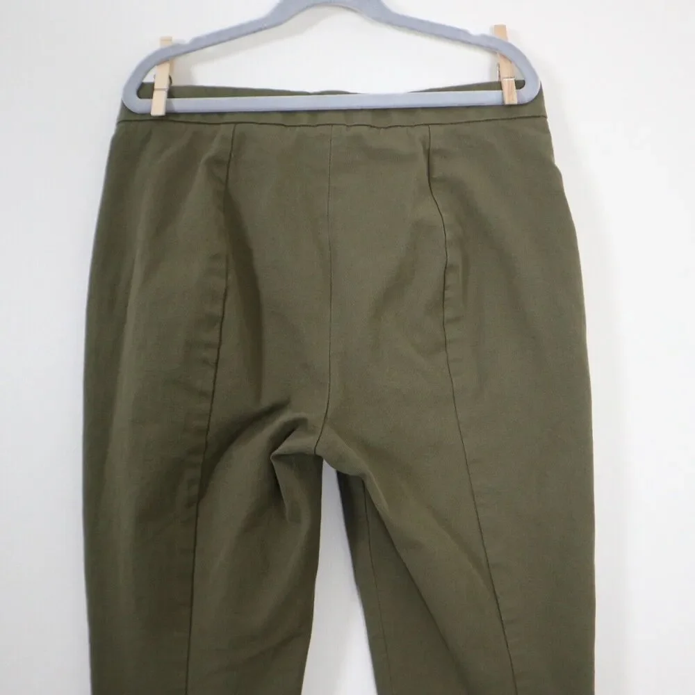 Everlane Size 4 The Fixed-Waist Stretch Cotton Pant Military Olive Green - Picture 8 of 9